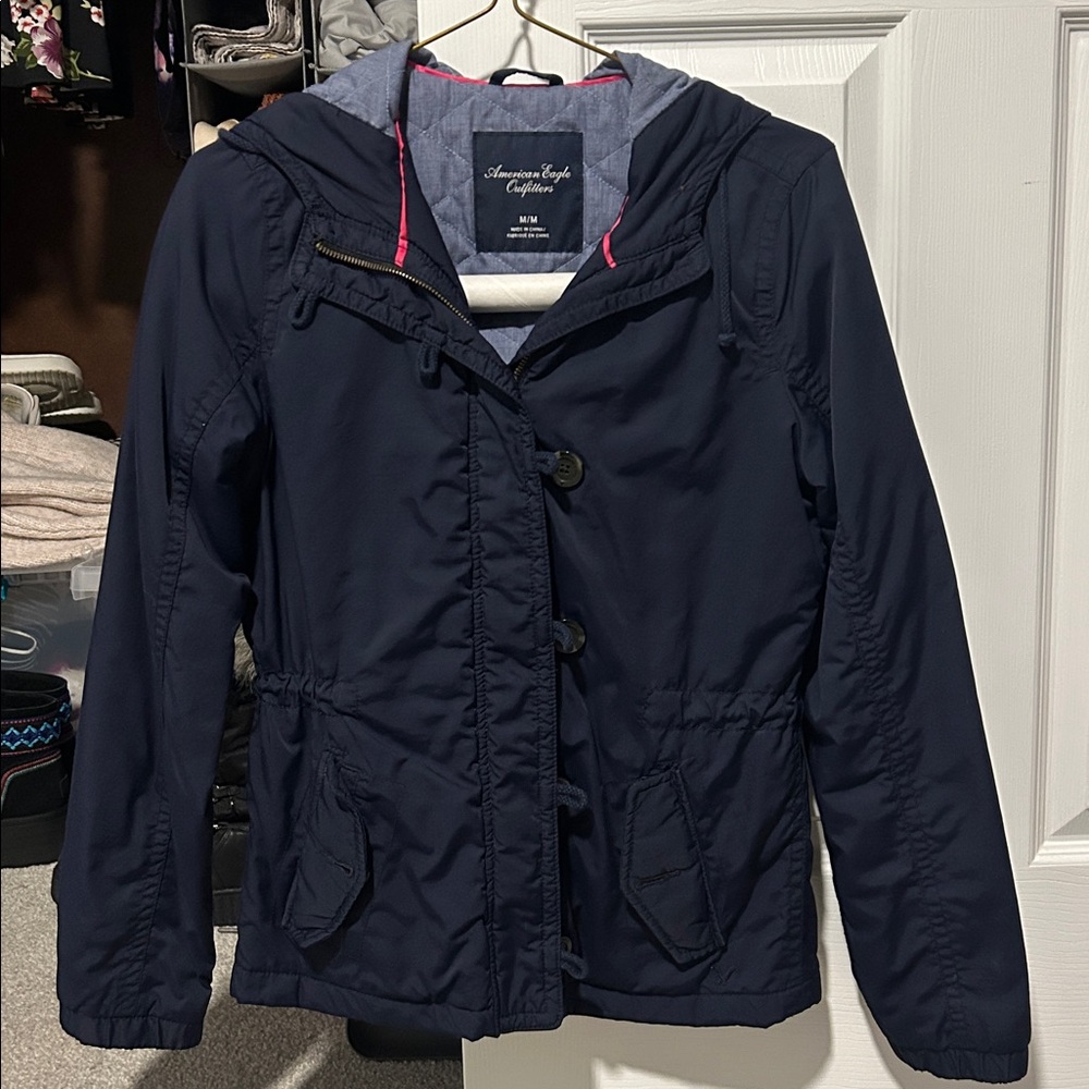 American Eagle Outfitters Navy Blue Quilted Jacket - Picture 1 of 6